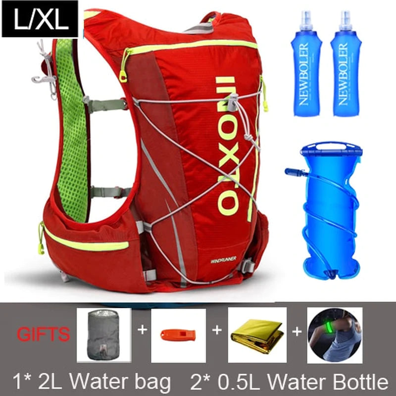 8L Running Hydration Vest Backpack Men Women Outdoor Sport Bags Trail Marathon Jogging Hiking Backpack Option Water Bag Flask