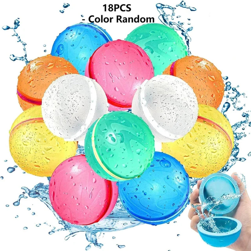 6-18PCS Reusable Water Balloons for Kids Adults Outdoor Activities, Kids Pool Beach Bath Toys Water Balls for Summer Games