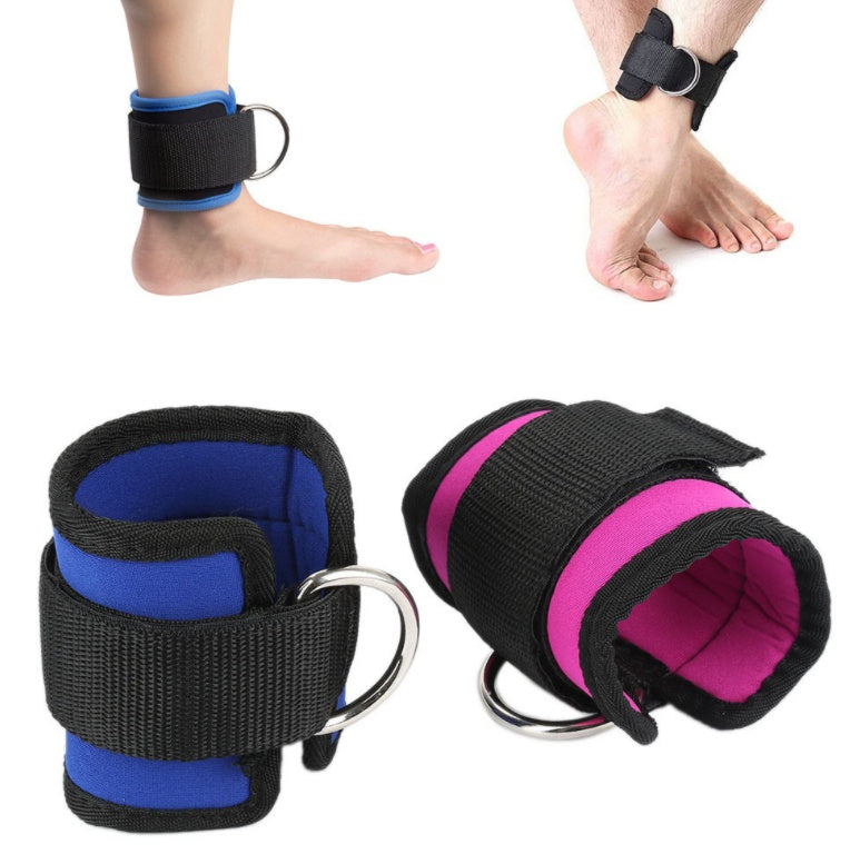 New D-ring Ankle Strap Buckle Adjustable Ankle Weights Gym Leg Ankle Cuffs Power Weight Lifting Fitness Rope 1/2PC