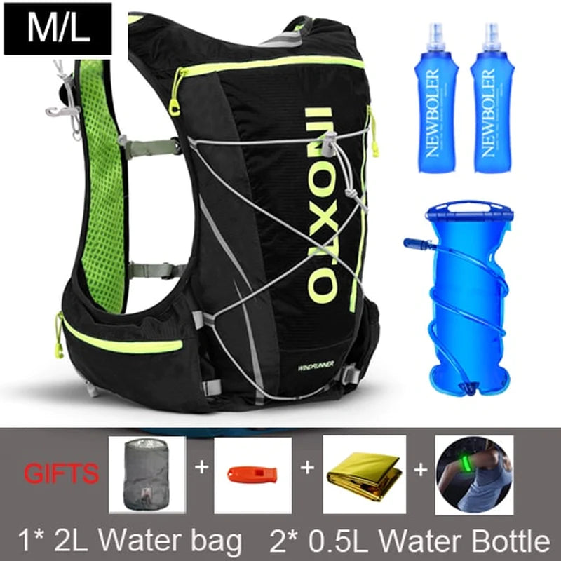 8L Running Hydration Vest Backpack Men Women Outdoor Sport Bags Trail Marathon Jogging Hiking Backpack Option Water Bag Flask