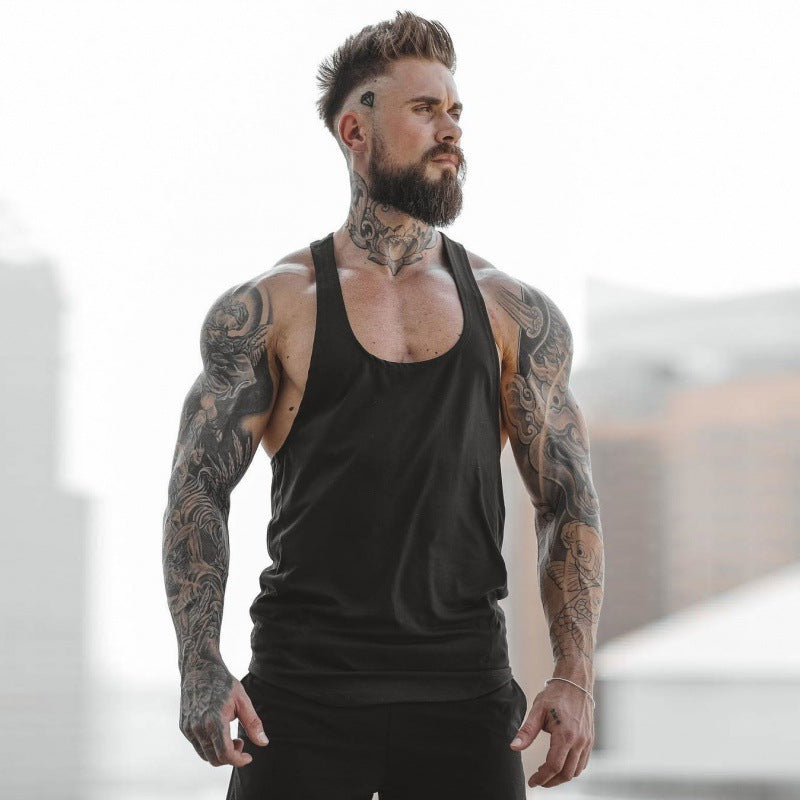 Men's Sports Vest Sleeveless Top Suspenders Fitness Clothes