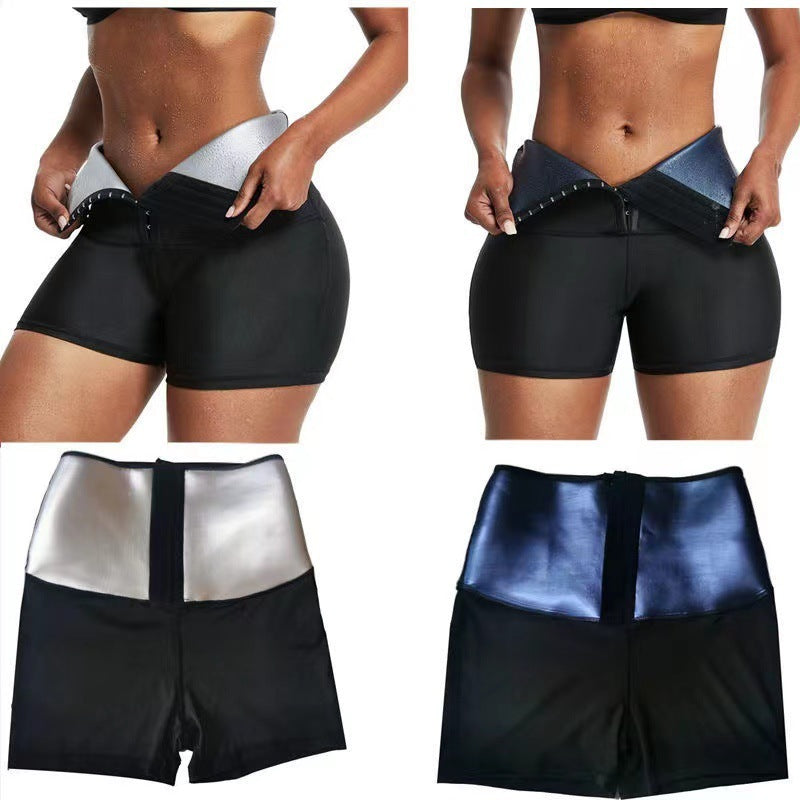 Hip Lifting Body-building Sweat-breaking Clothes Button-up Abdominal Shorts