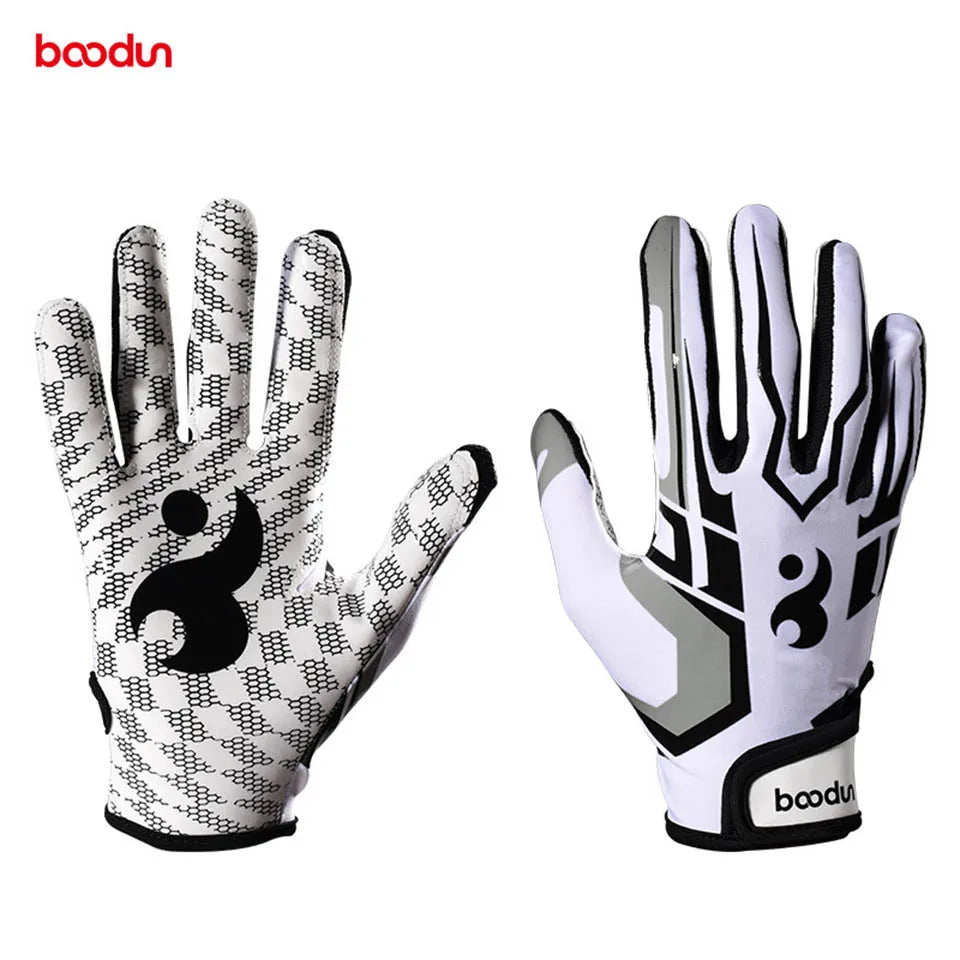 1 Pair Rugby Gloves Full Finger anti Slip Gel Baseball American Football Gloves Outdoor Sport Gloves for Men Women