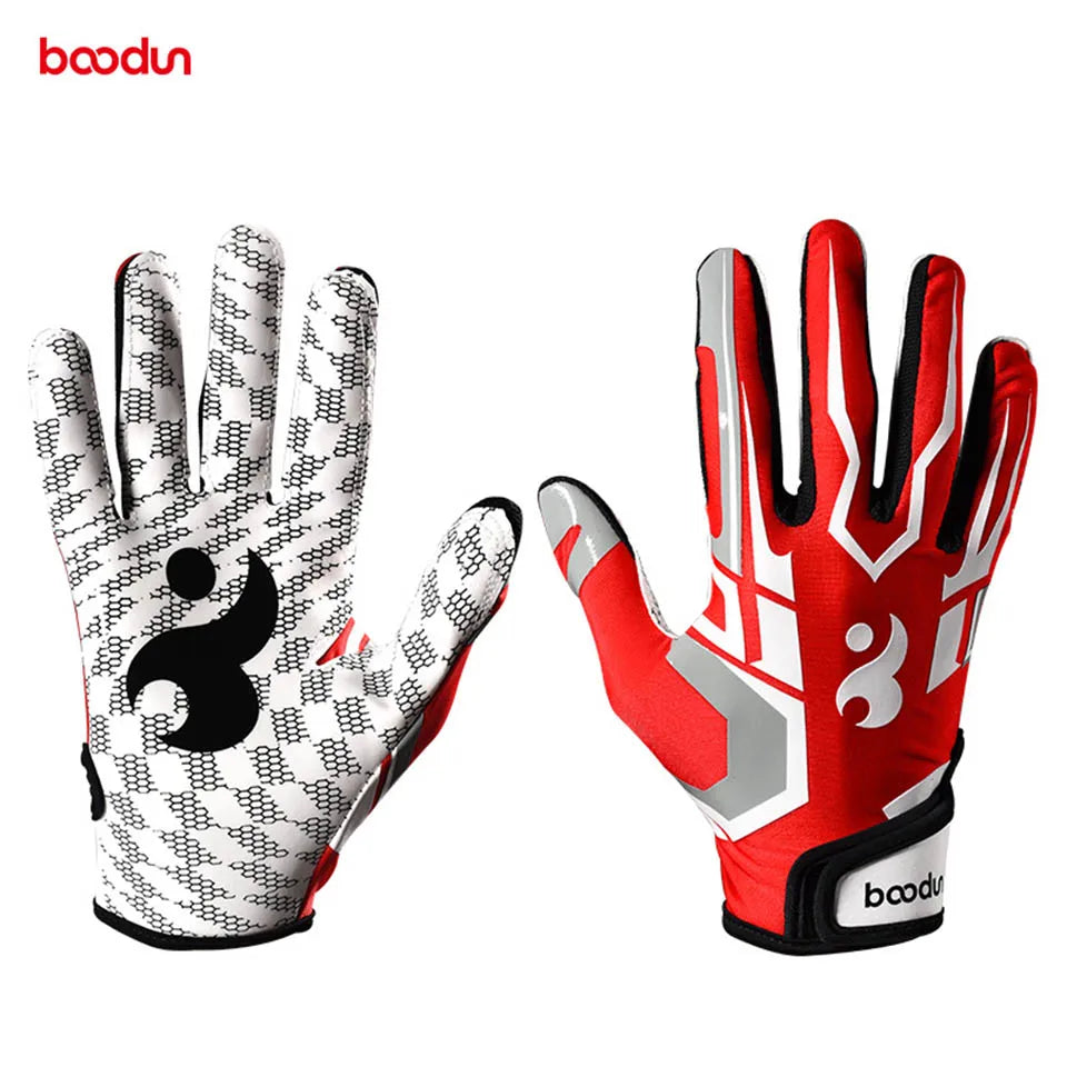 1 Pair Rugby Gloves Full Finger anti Slip Gel Baseball American Football Gloves Outdoor Sport Gloves for Men Women