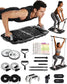 Portable Home Gym Workout Equipment with 14 Exercise Accessories Ab Roller Wheel,Elastic Resistance Bands,Push-Up Stand,Post Landmine Sleeve and More for Full Body Workouts System